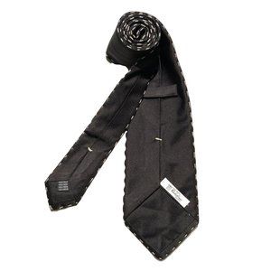 🆕CALABRESE Solid Black Silk Tie ITALY 58"/ 3.7" NWOT